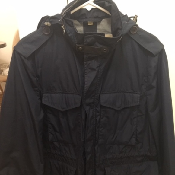 Men's Burberry Hooded Trench Military Jacket